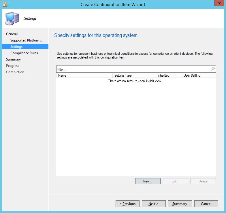 After clicking NEW, the setting window will launch